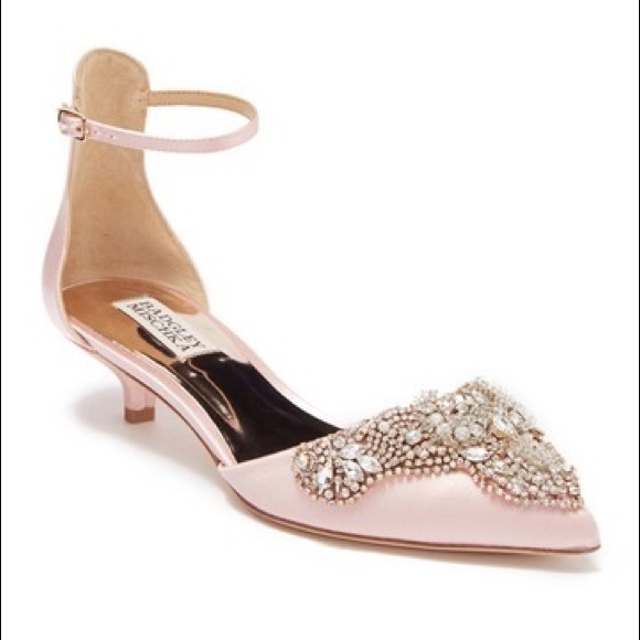 Badgley Mischka Fiana Ankle Strap Kitten Heel Pump